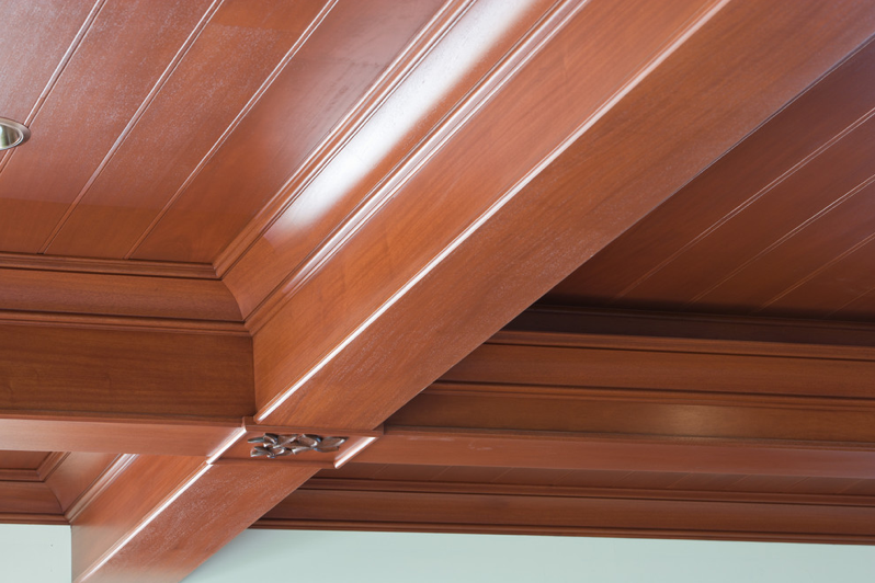 Mahogany coffered ceiling San Diego